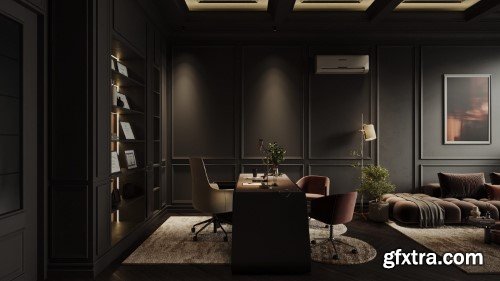 Living Room - Kitchen Interior Scene 07