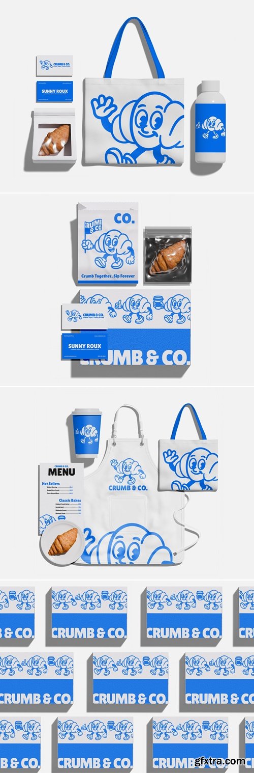 MockupCloud - Croissant Bakery Branding Mockup