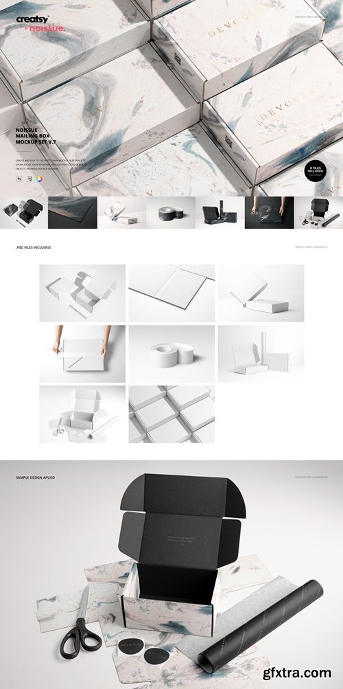Creatsy - Noissue Mailing Box Mockup Set v.7 1307500885