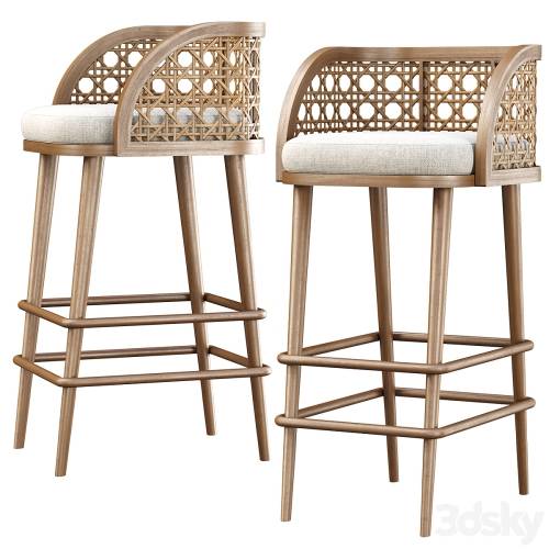 '3dsky Pro - Rimma rattan bar stool DS67 / Wooden bar stool' '3dsky Pro - Rimma rattan bar stool DS67 / Wooden bar stool'