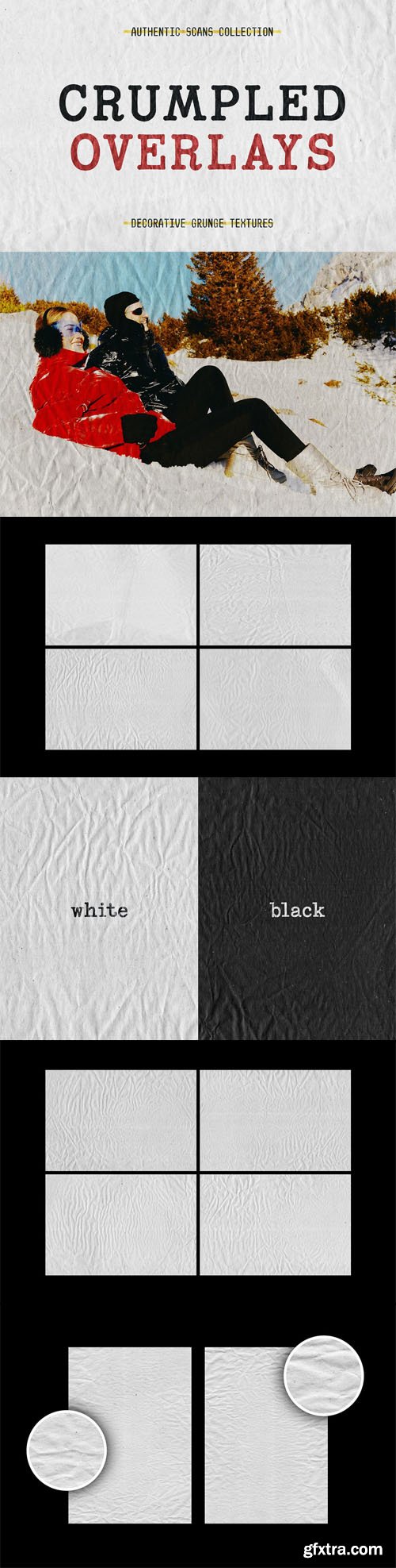 Crumpled Overlays for Photoshop - Decorative Grunge Textures