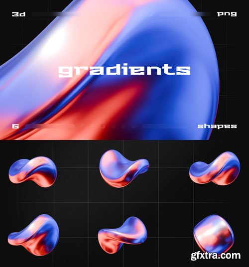 3d Gradient Shapes - 3D Assets