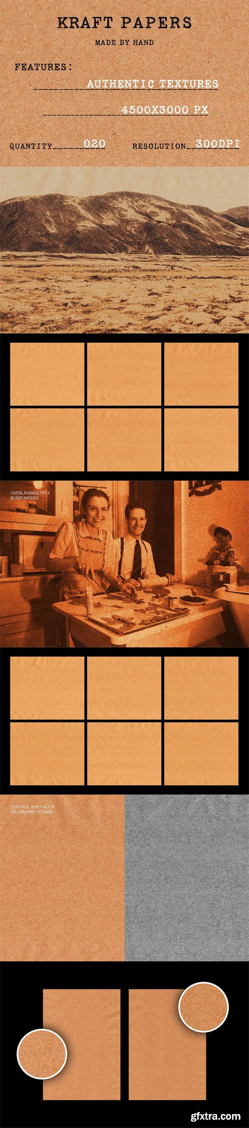 Kraft Paper Overlays for Photoshop