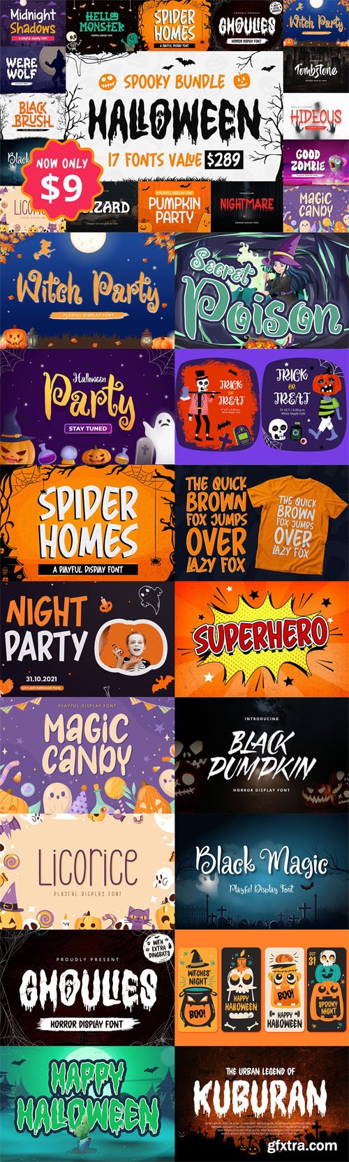Spooky Bundle - 17 Premium Halloween Fonts