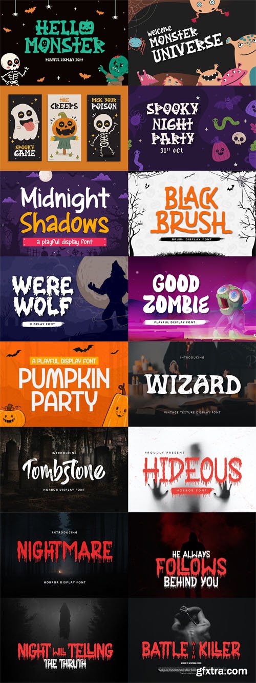 Spooky Bundle - 17 Premium Halloween Fonts