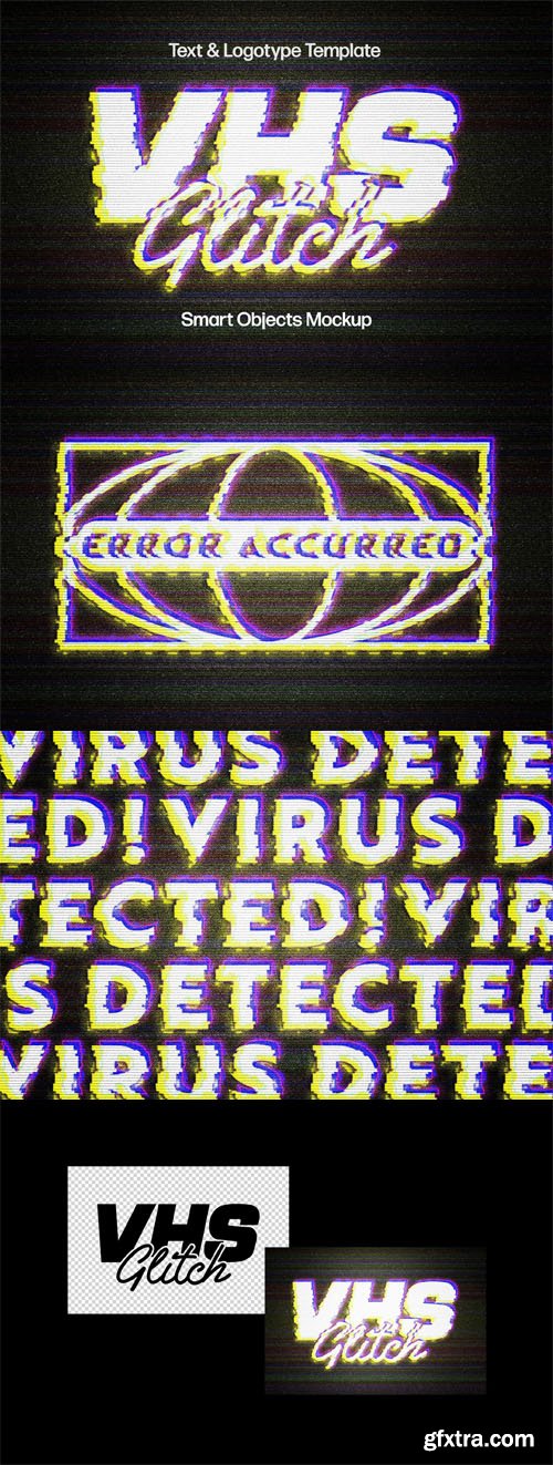 VHS Error Glitch Photo Effect for Photoshop