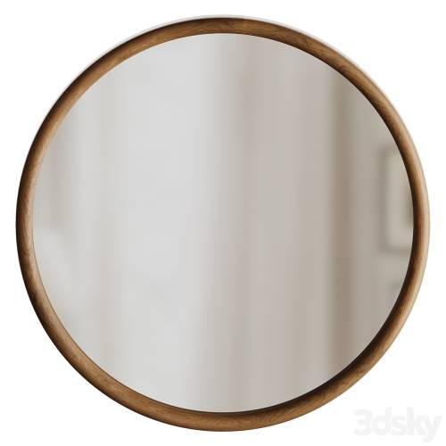 '3dsky Pro - Walter Natural Wood Small Round Mirror'
