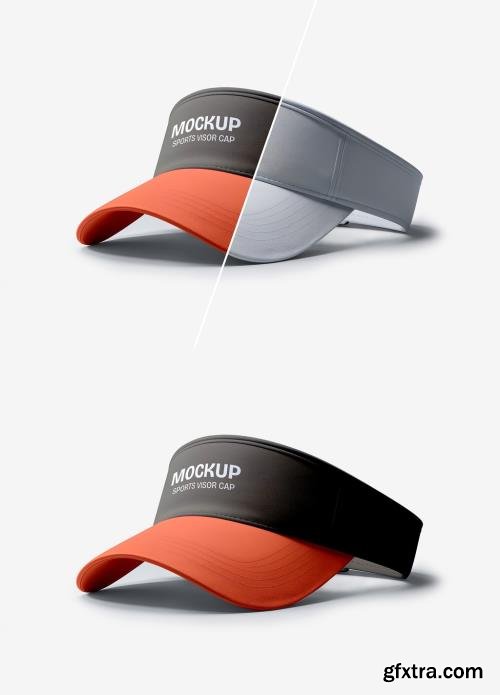 Customizable Athletic Visor Cap Mockup PSD 1662684765
