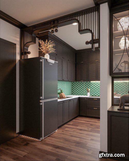 Indochine Living Room Interior Scene