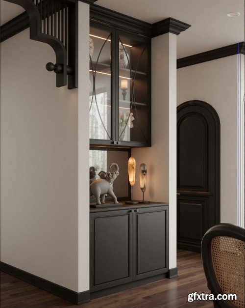 Indochine Living Room Interior Scene