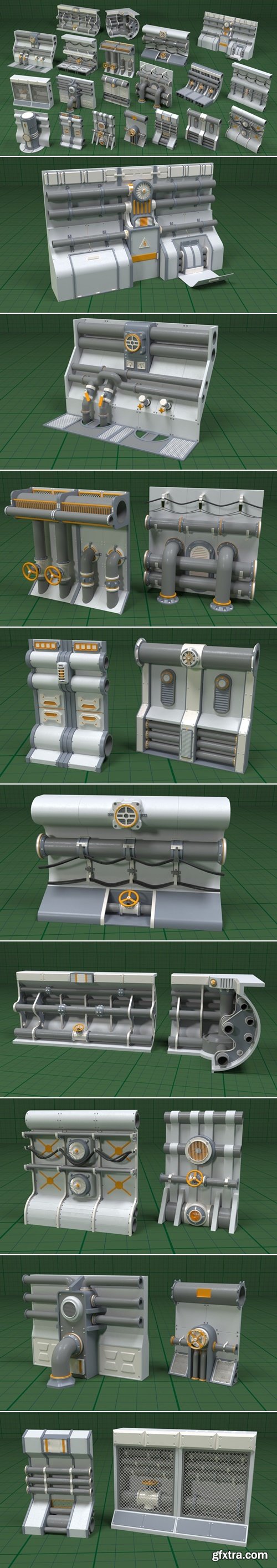 Artstation - Industrial Walls Collection 1 - 20 pieces