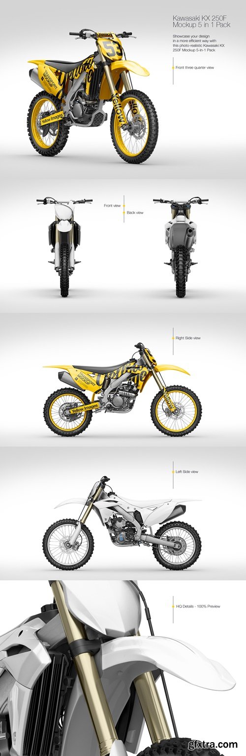 YellowImages - Kawasaki KX 250F Mockup 5-in-1 Pack 16814
