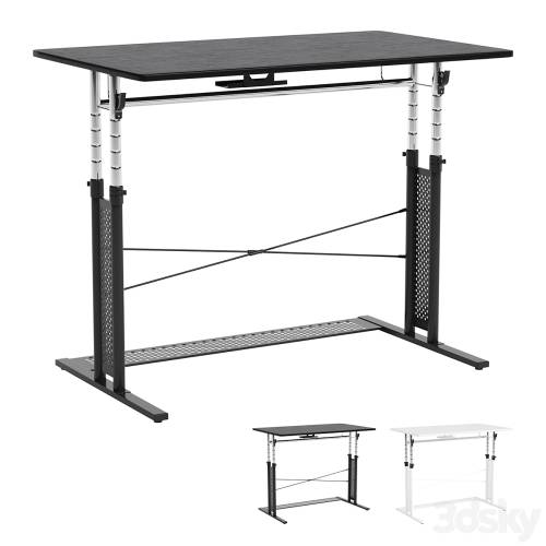 '3dsky Pro - Computer gaming desk black and white.'