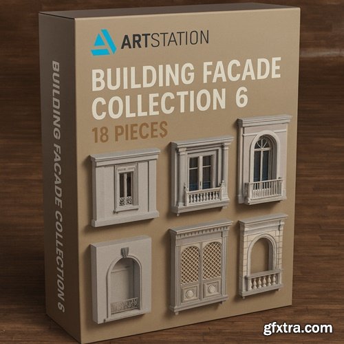 Artstation - Building Facade Collection 6 - 18 pieces