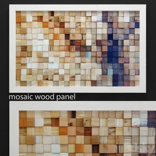 '3dsky Pro - mosaic wood panel, mosaic, wooden, picture, bars, timber, abstraction, natural decor, eco design'
