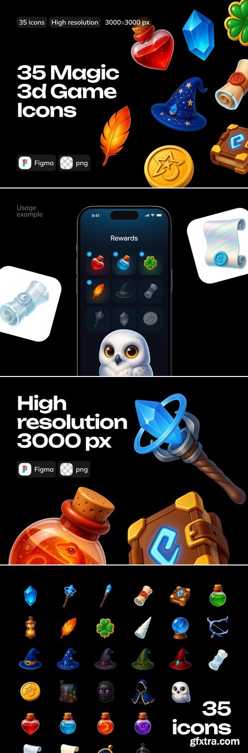 Magical 3d Game Icons