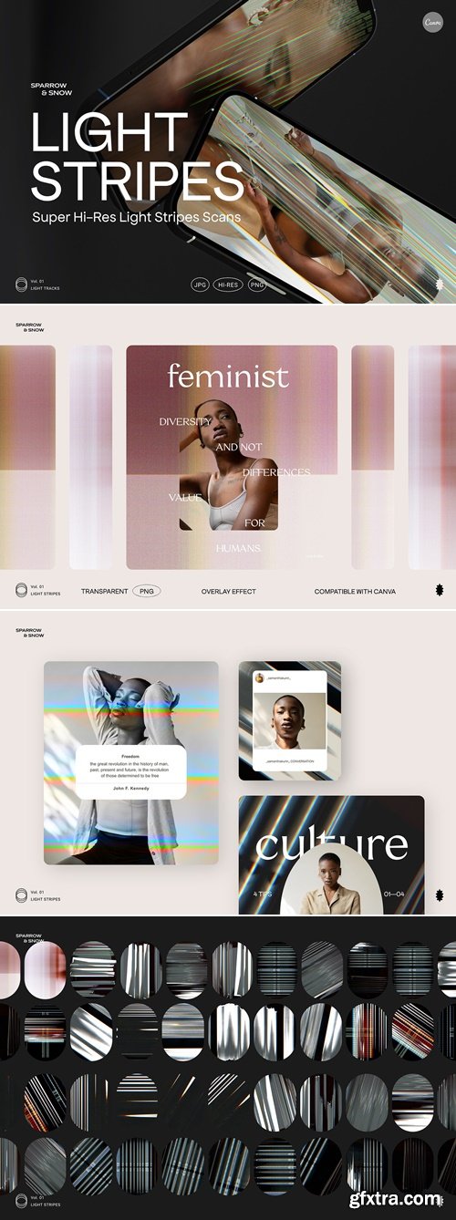 CreativeMarket - Light Stripes Hi-Res Overlays & Textures 7537195