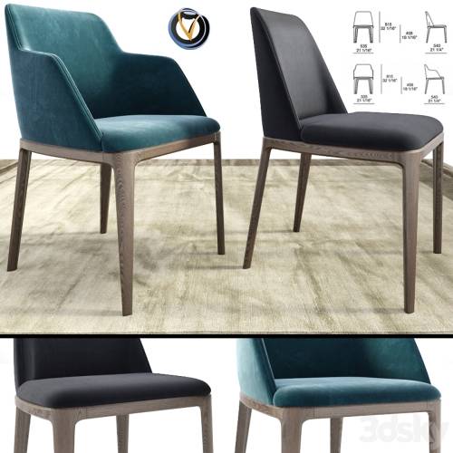 '3dsky Pro - Poliform Grace Dining Chair Duo'