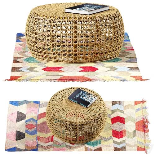 '3dsky Pro - African ottoman and carpet'