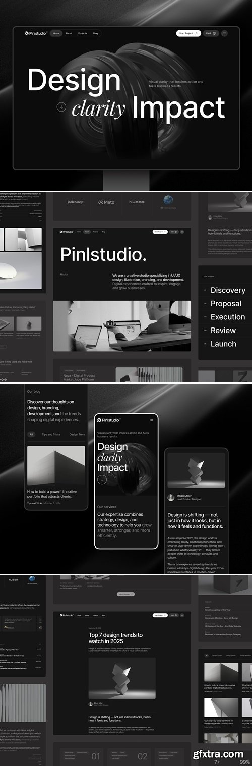 Pinlstudio - Modern Portfolio UI Kit