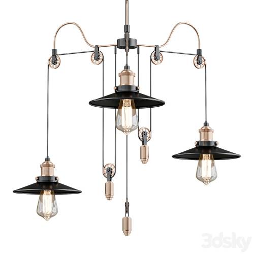 '3dsky Pro - Black 3 Heads Pendant Light'