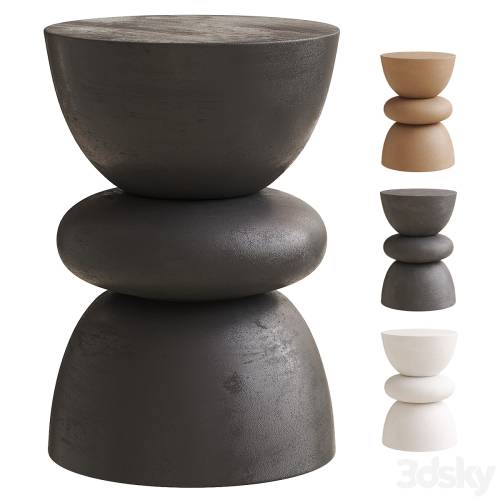 '3dsky Pro - Table dappoint ronde bois de manguier Benno'