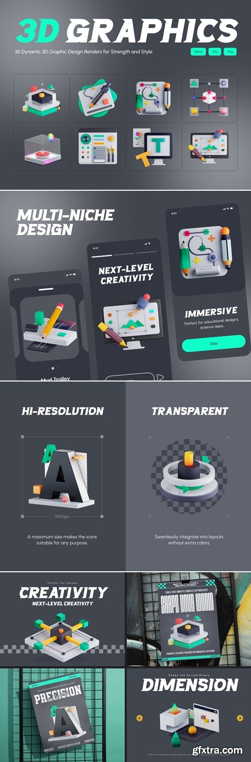 Graphic Design 3d Render