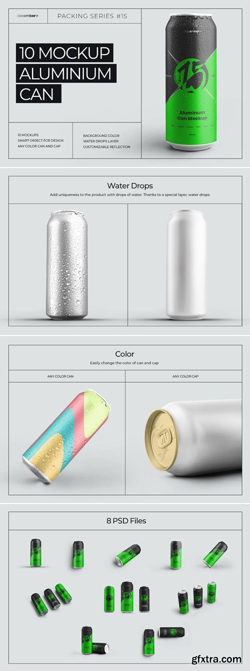 MockupCloud - 10 mockups Aluminium Can 500 ml