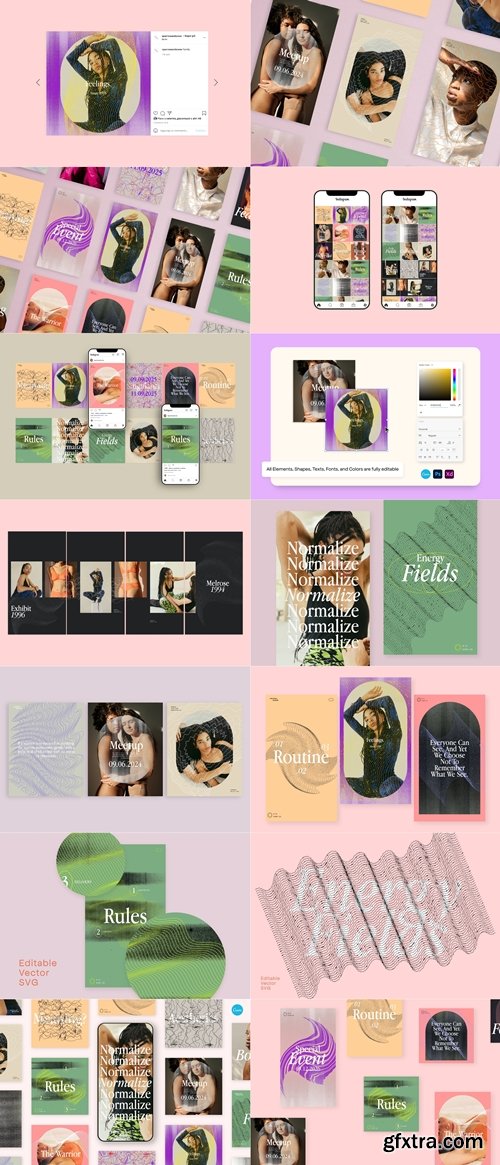 CreativeMarket - Feel - Social Media Kit CANVA & PS 7447875
