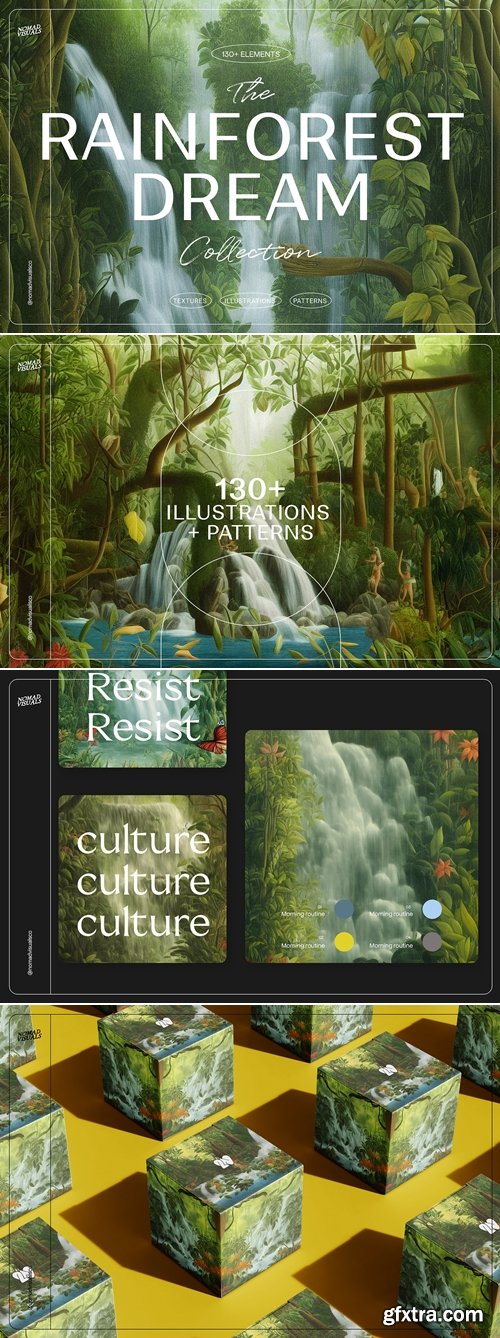 CreativeMarket - Rainforest Waterfalls Dream 12758739