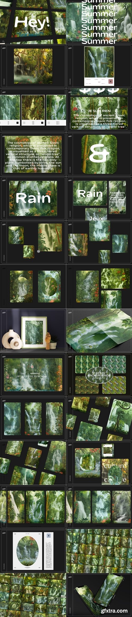 CreativeMarket - Rainforest Waterfalls Dream 12758739