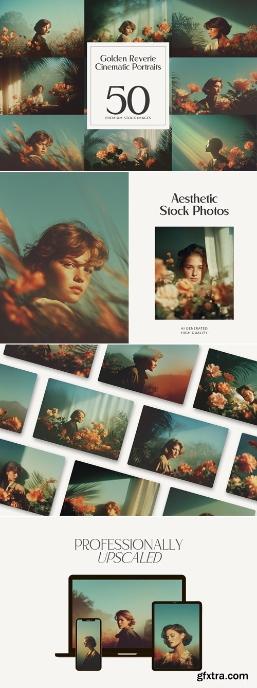 CreativeMarket - 50 Golden Reverie Stock Photo Portraits 291871713