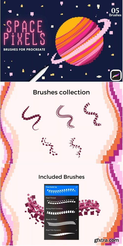 Brushgalaxy - Space Pixels Brush Pack