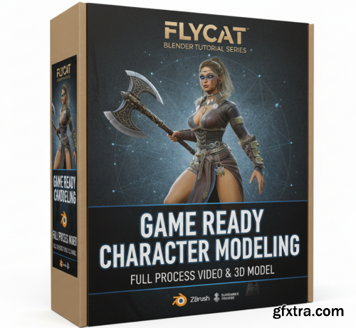 Gumroad - Flycat - Blender - Game Ready Character Modeling - Full process video & 3D model