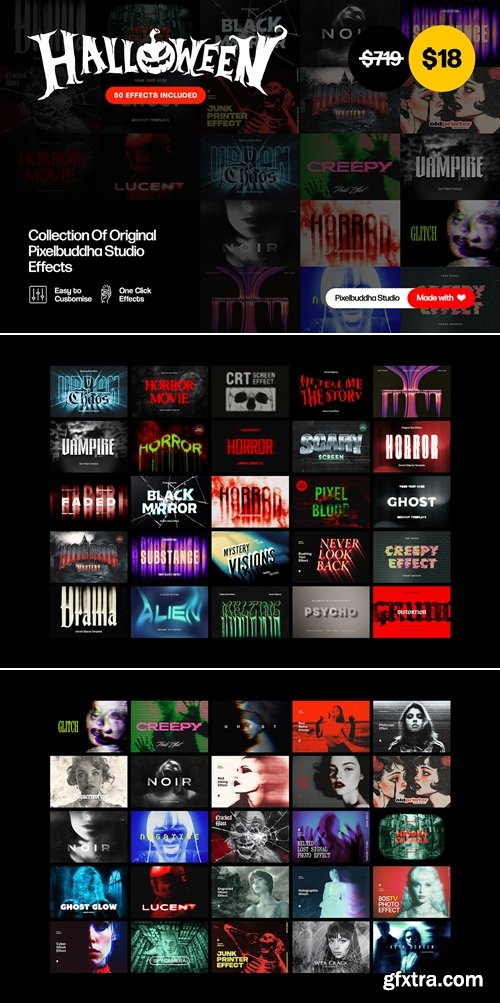 CreativeMarket - Halloween Photoshop Effects Bundle 291865681