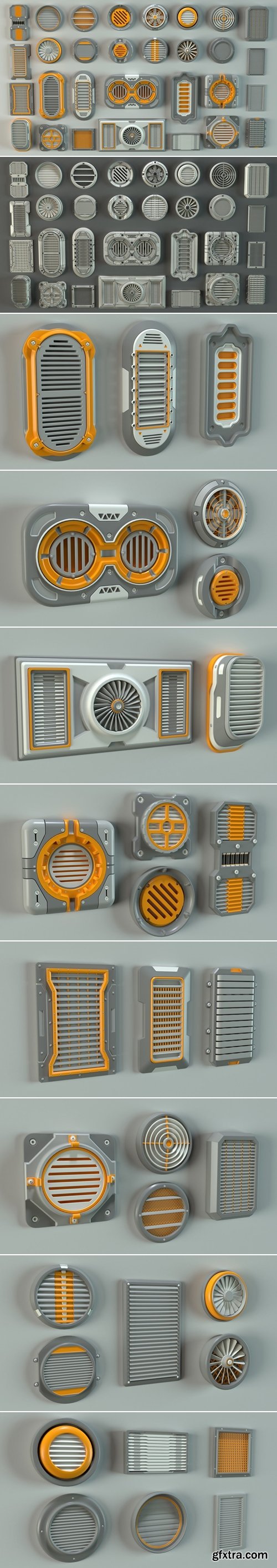 Artstation - Industrial Kitbash 1 - 30 Pieces