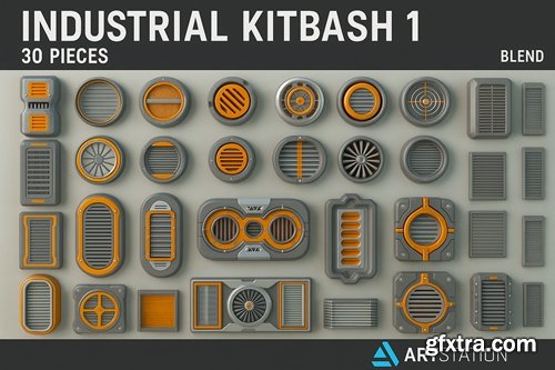 Artstation - Industrial Kitbash 1 - 30 Pieces
