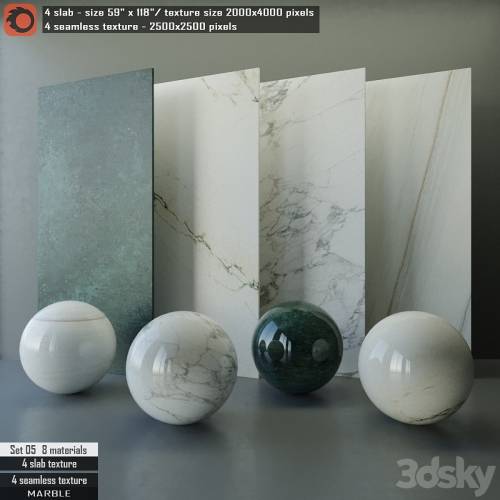 '3dsky Pro - Marble slab & Seamless texture Set 05'