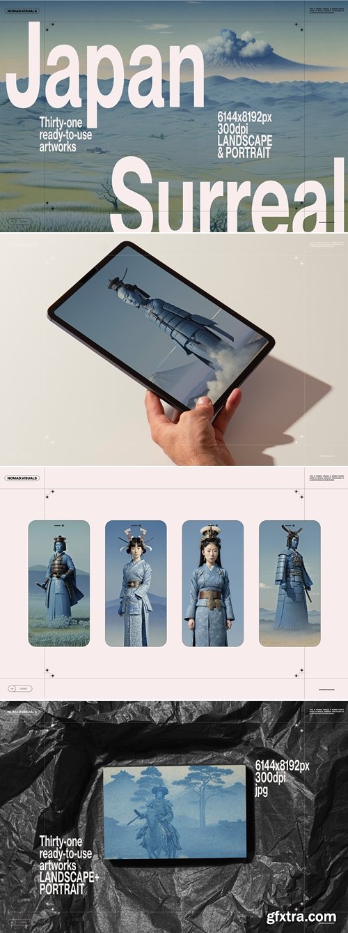 CreativeMarket - Japan Surreal Illustrations 280384436