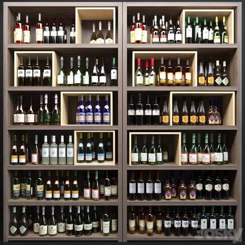 '3dsky Pro - Large wine cabinet with sparkling wine. Wine collection'