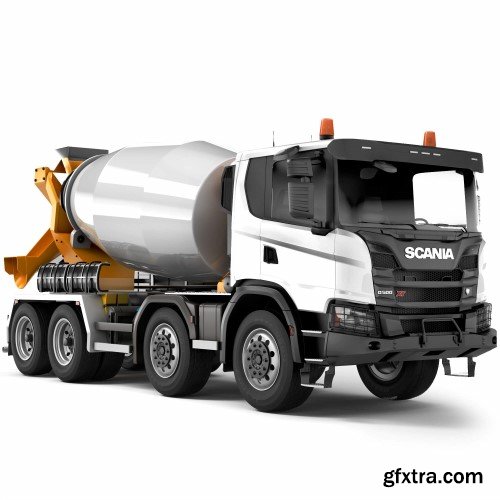 Renderhub - Scania G500 XT 8×4 concrete mixer 2022 3D Model