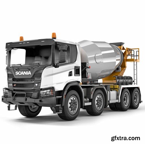 Renderhub - Scania G500 XT 8×4 concrete mixer 2022 3D Model