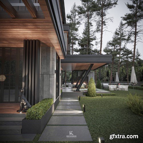 3ds Max Villa Exterior Scene 02 3ds Max Villa Exterior Scene 02