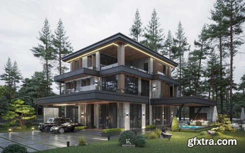 3ds Max Villa Exterior Scene 02 3ds Max Villa Exterior Scene 02