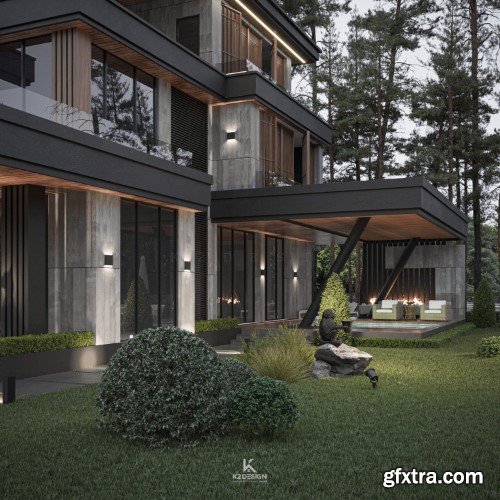3ds Max Villa Exterior Scene 02 3ds Max Villa Exterior Scene 02