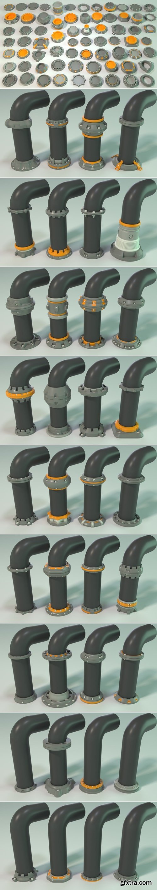 Artstation - Industrial Kitbash-3 - 70 pieces