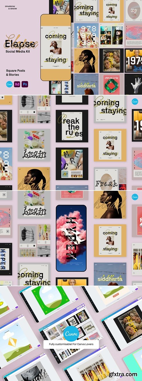 CreativeMarket - Elapse - Social Media Templates 12778846