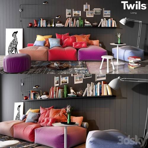 '3dsky Pro - Twils soft poufs set'