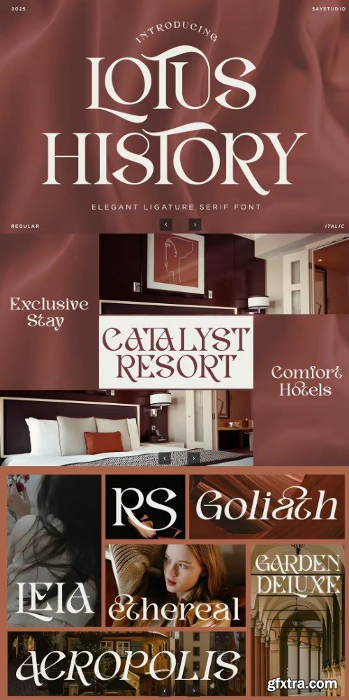 Creativemarket - Lotus History - Ligature Branding Font