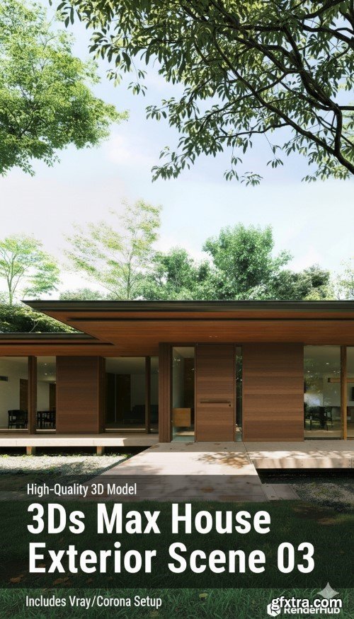 3ds Max House Exterior Scene 03